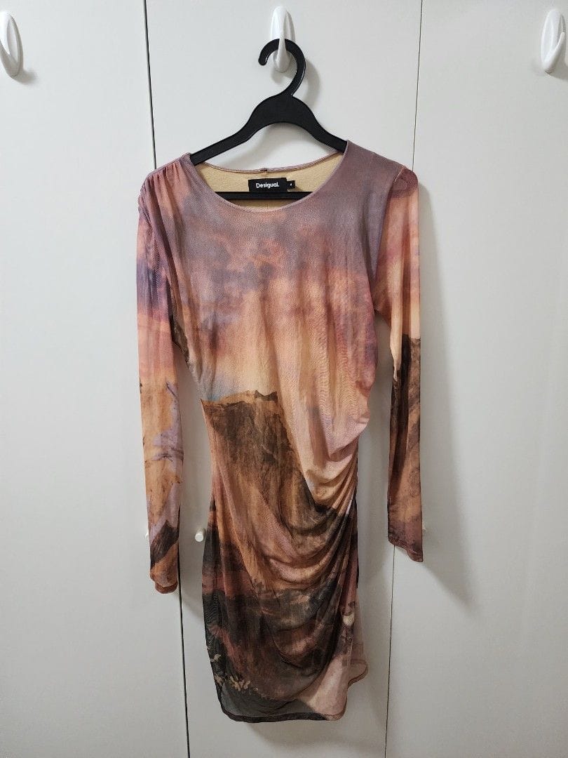 Desigual Slim Fit Landscape Mini Dress (Long Sleeve Vibes!)
