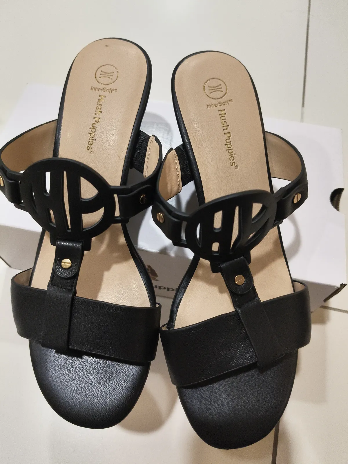 Black Hush Puppies Sandals