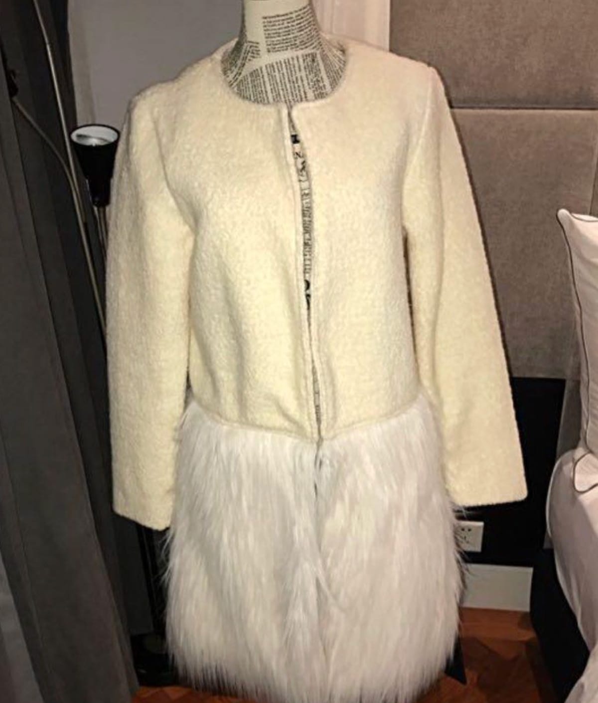 Chic Faux Fur Accent Coat