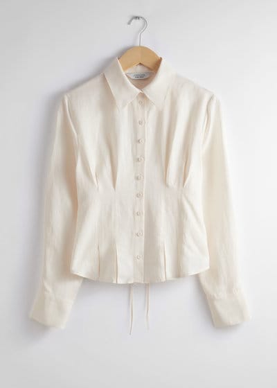 & Other Stories - Fitted Linen Button-Up Blouse