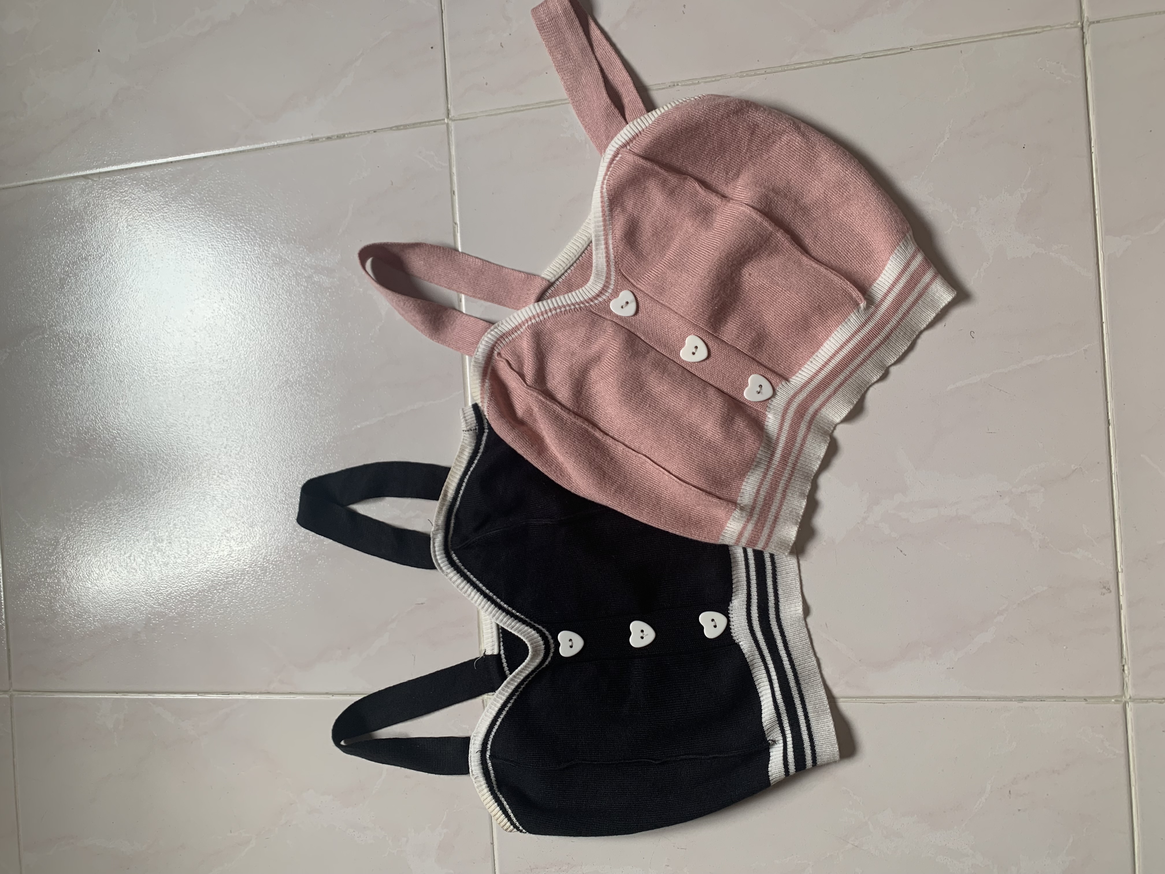 Cute Striped Knit Crop Tops