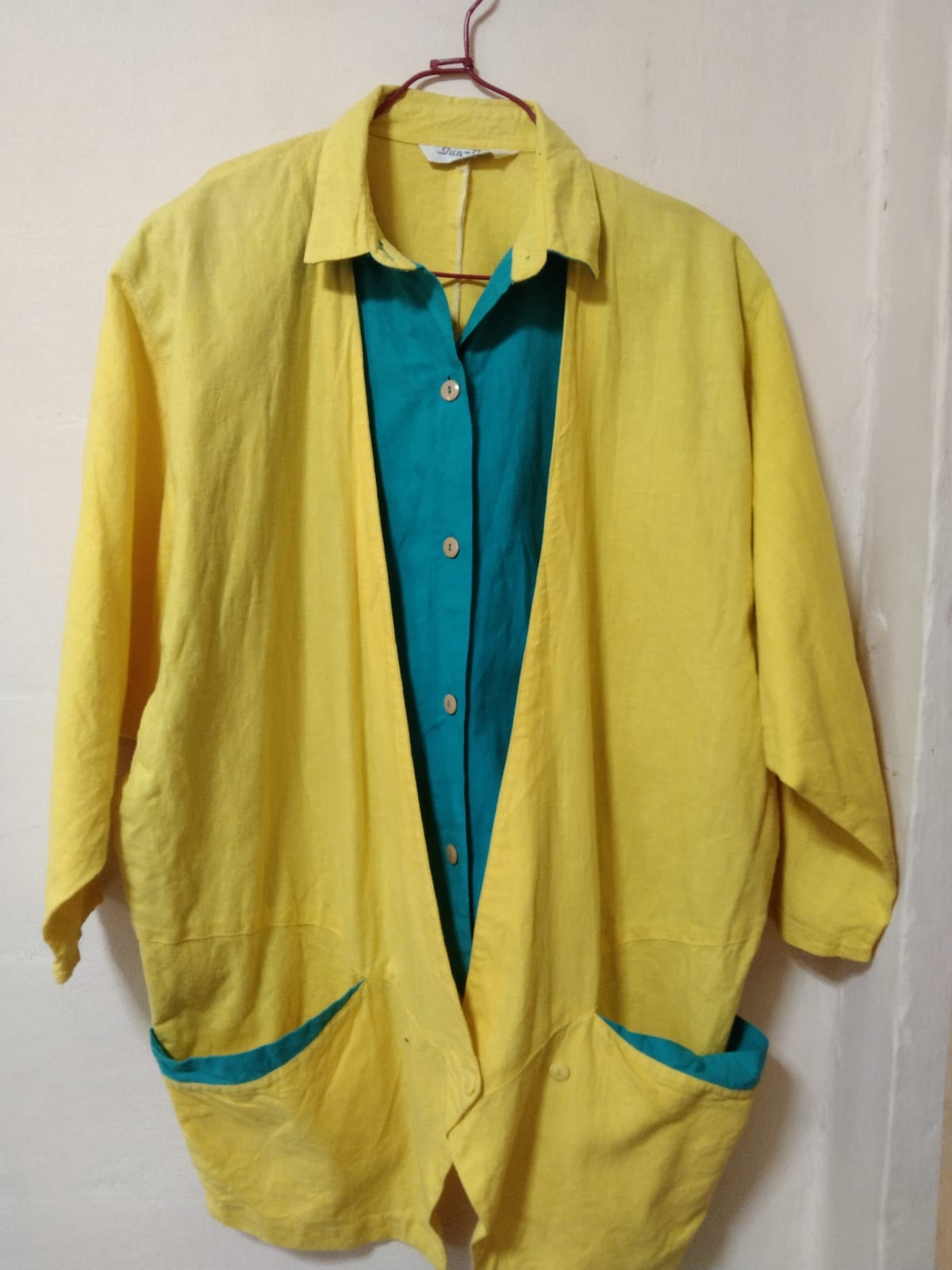 Bold Yellow & Teal Oversized Shirt