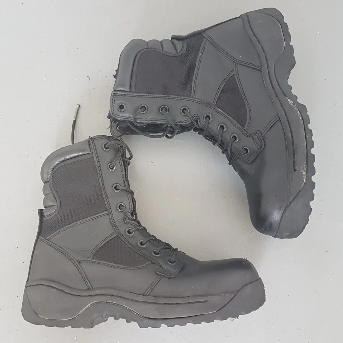 Frontier Original Frontier Combat Boots, Cool 8 inches High, US 10.5, EU 43.5, Black Leather Shoes, Side Zipper, Retro Boots, Vintage Tactical Boots, Cosmopolitan, Durable Design, High Performance, Foot Protection, Safety Shoes, All Terrains, Adventures - Photo 9