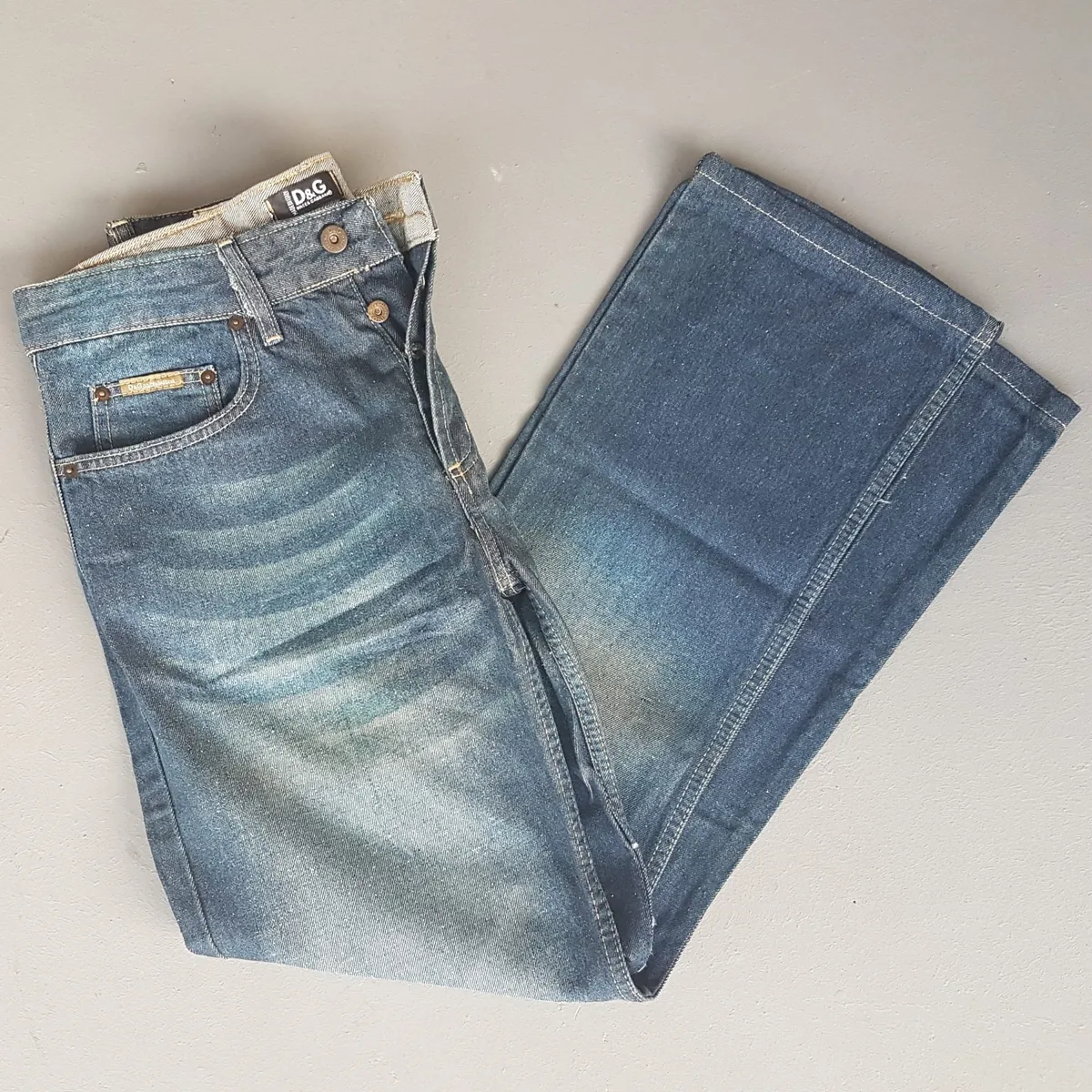 Dolce Gabbana Retro DOLCE & GABBANA Denim Jeans, Made in ITALY, Exquisite D&G Bootcut Jeans, Cool D&G Patches, Size 30 Flare Bottoms, Cosmopolitan, ITALIAN Designer Wear, Sophistication, Nostalgic, Vintage Pants, Timeless Classic, Luxury Living, Cult Street Fashion - Photo 7