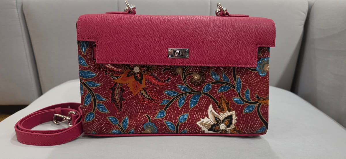 Peach Peach Batik Handbag w/ Detachable Strap - Photo 5