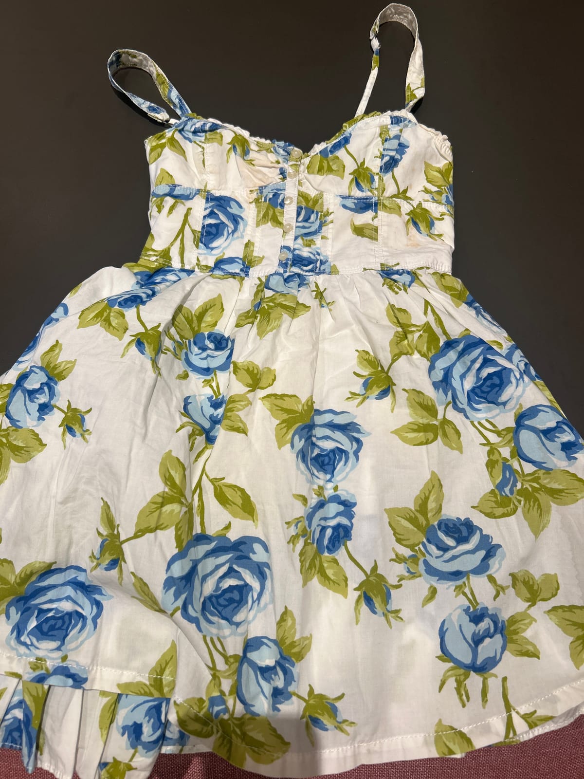Abercrombie Floral Summer Dress with Blue Roses