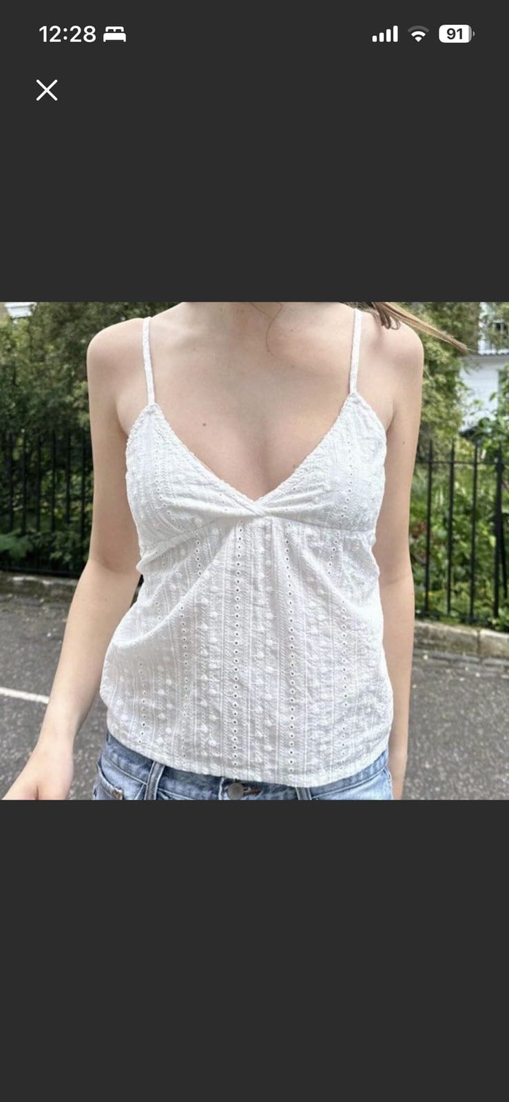 Brandy Melville White Eyelet Crop Top - XS