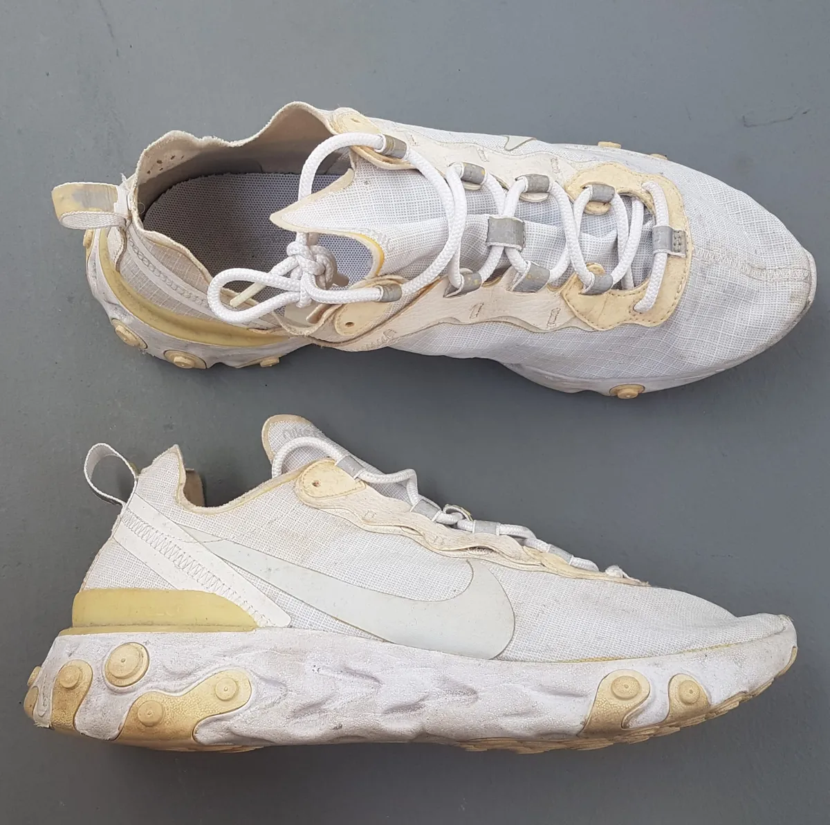 Nike Original NIKE Running Shoes, Nike REACT Element 55 Sneakers, US 9, UK 8, EU 42.5, CM 27, Pale Ivory Colorway, Lightweight Translucent Textile, Foam Midsole, Cosmopolitan, Timeless Appeal, Urban Style, Pop Culture, Active Lifestyle, Cult Street Fashion - Photo 5