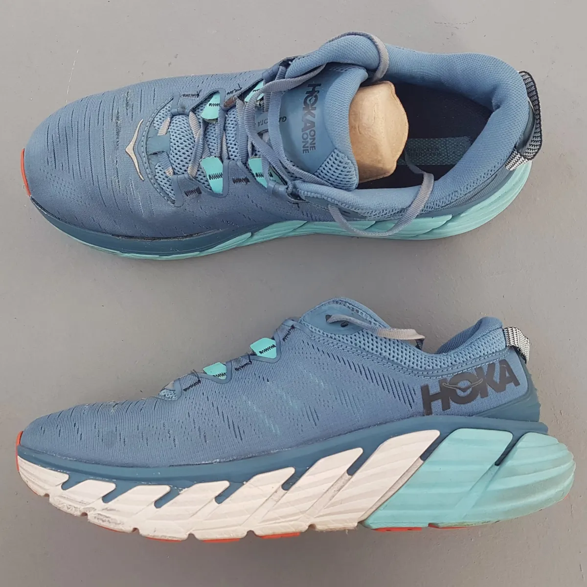 HOKA Original HOKA Running Shoes, GAVIOTA 3 Model, Teal Blue Sneakers, US12D, UK 11.5, EUR 462/3, JP 30, Cool Chunky Design, Cosmopolitan, Pop Culture, Hip Hop, Rock Star, Sophistication, Cult Street Fashion, Luxury Lifestyle - Photo 5