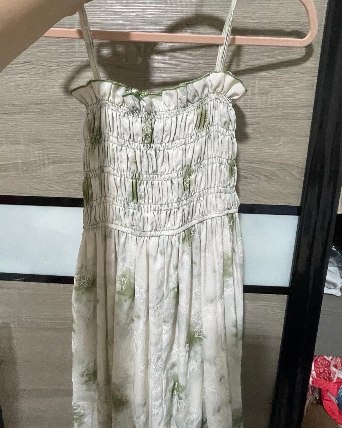 Floral Shirred Strappy Dress
