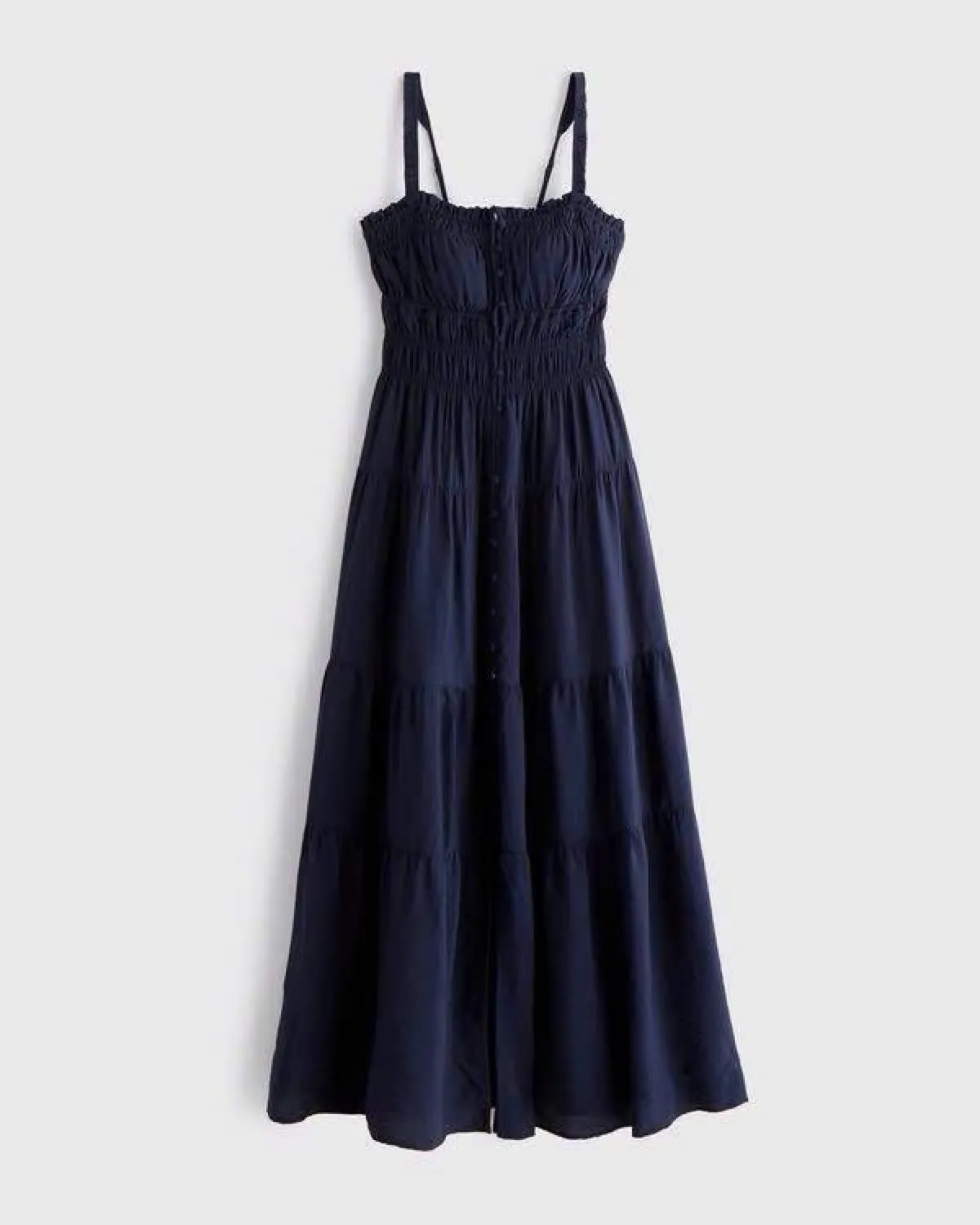 Abercrombie & fitch Bra-Free Button-Through Smocked Maxi Dress - Photo 2