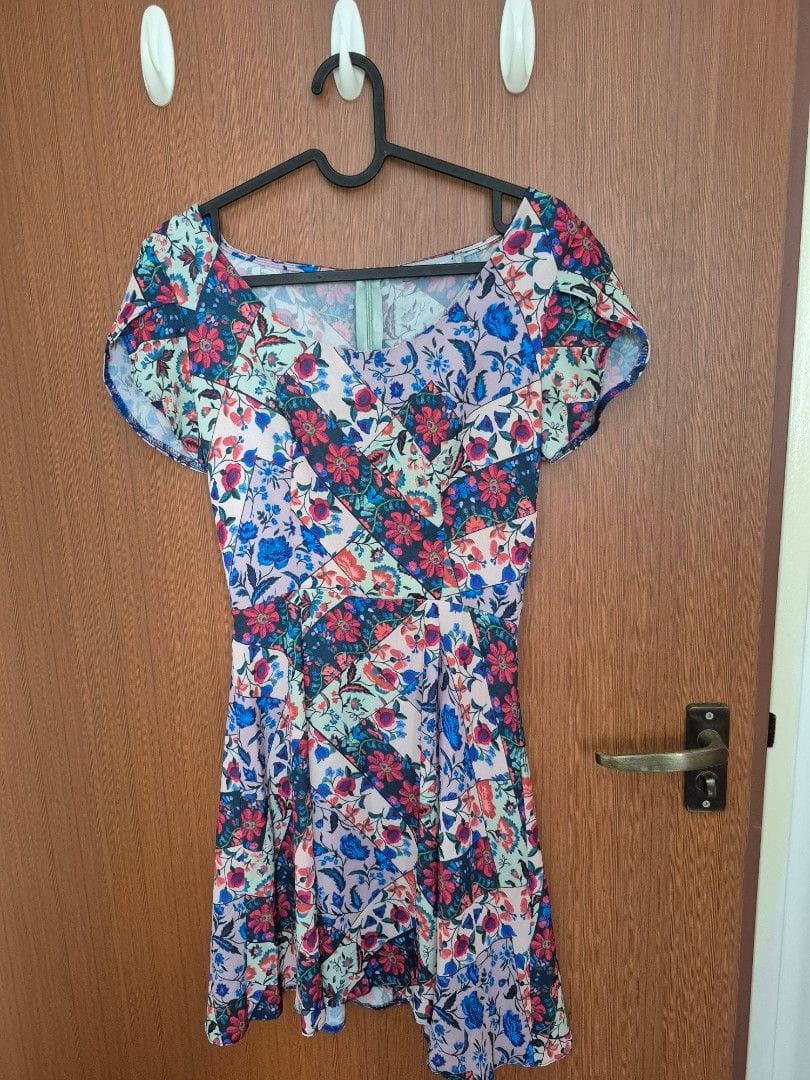 Cute Floral Patchwork Dress - XS (ASOS)