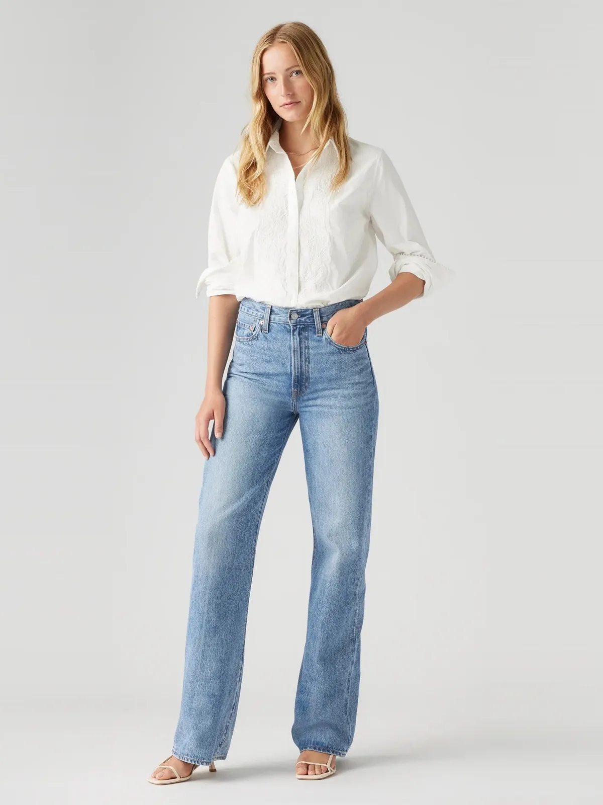 Levi's Levis Womens Ribcage Wide Leg Jeans - Photo 3