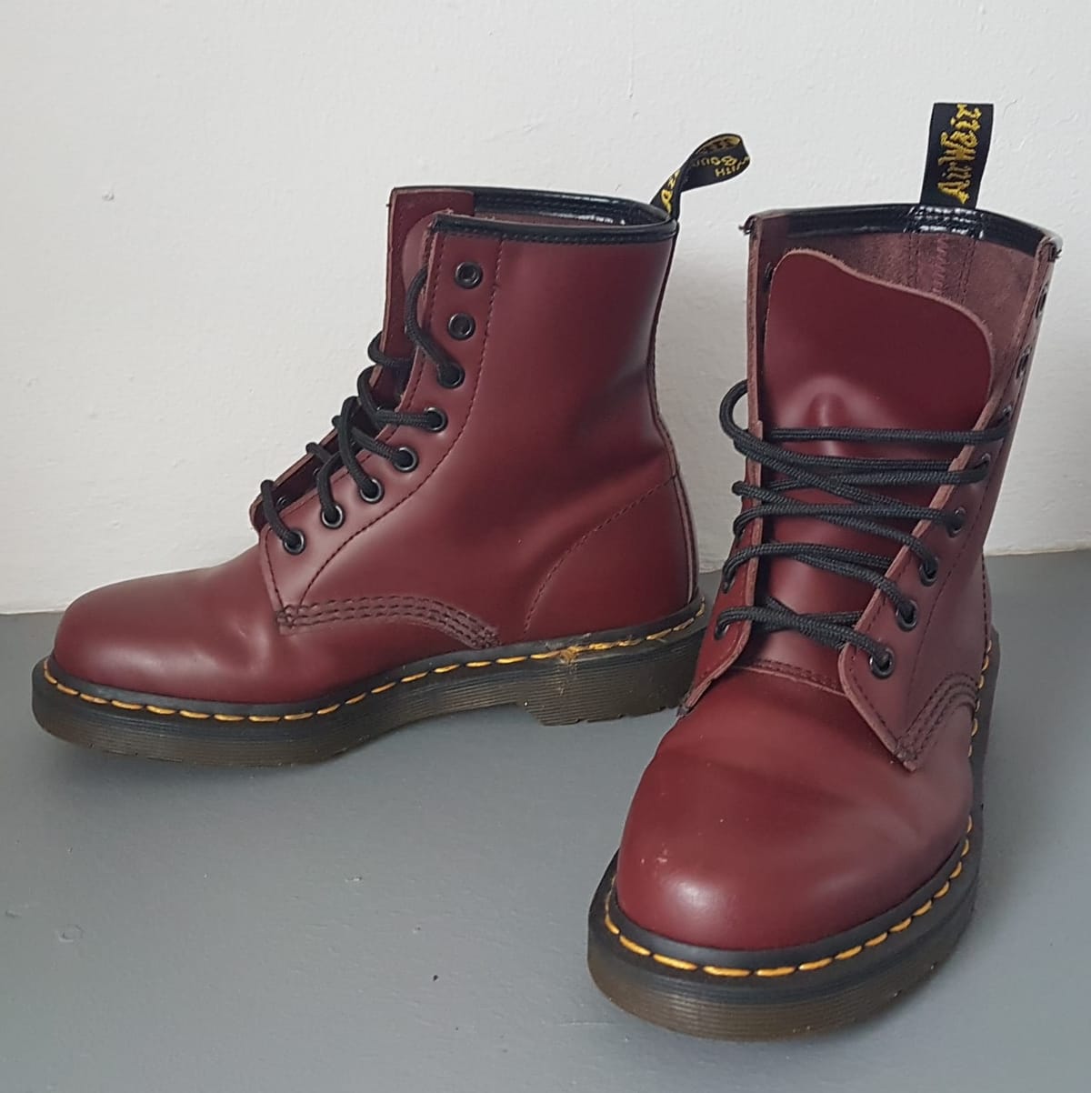 Doc Martens Retro Dr. Martens 1460 Cherry Red Smooth Leather Lace Up Boots, US 8, UK 6, EU 38, Cosmopolitan, Doc Martens AirWair Model, Sophistication, Luxury Living, Pop Culture, Hip Hop, Rock Star, Timeless Appeal, Urban Style - Photo 5