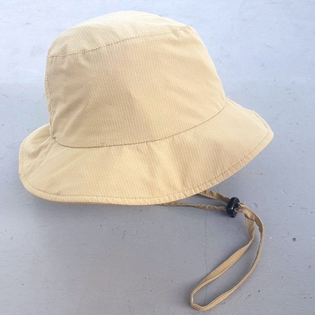 UV Protection Khaki Bucket Hat w/ Chin Strap ☀️ - Photo 2