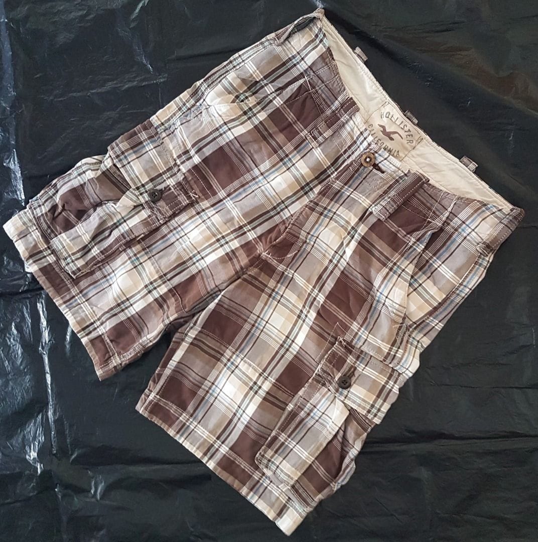 Retro Hollister Plaid Cargo Shorts - Size 31, Beach Vibes 🌴 - Photo 2