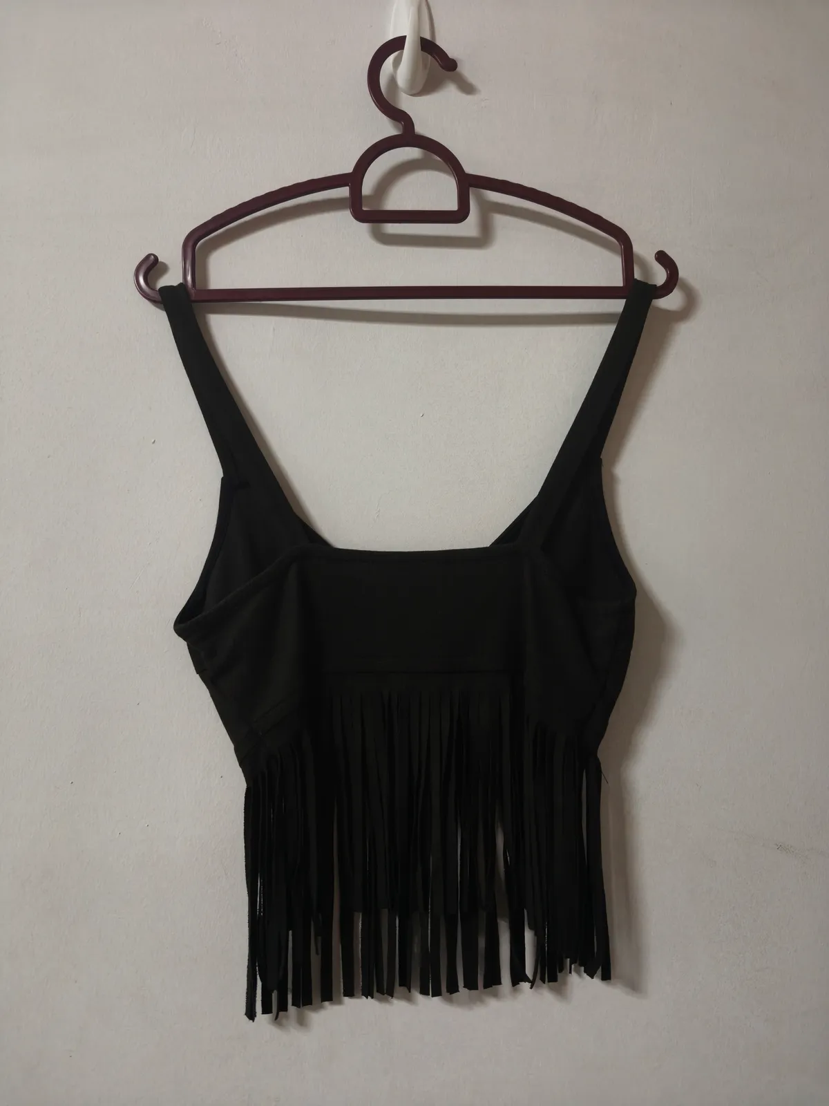 Topshop Chic Topshop Fringed Black Crop Top - Photo 3