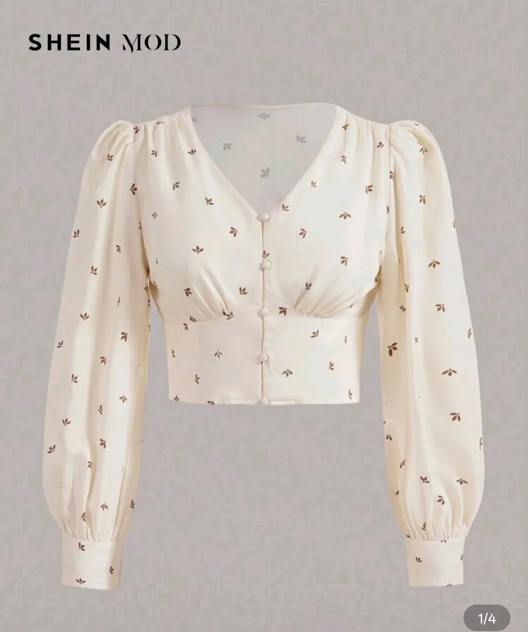 SHEIN SHEIN Puff Sleeve Cropped Blouse