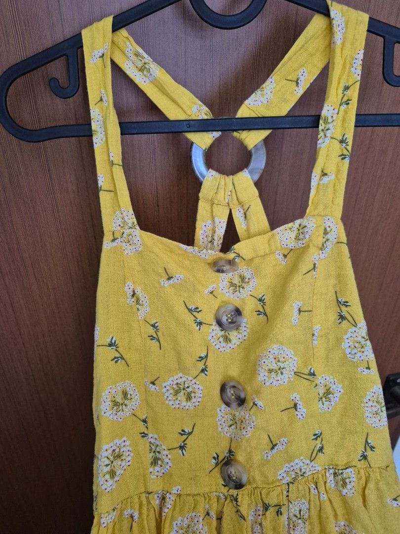 QED London Sunny Vibes QED London Yellow Floral Dress - UK 8