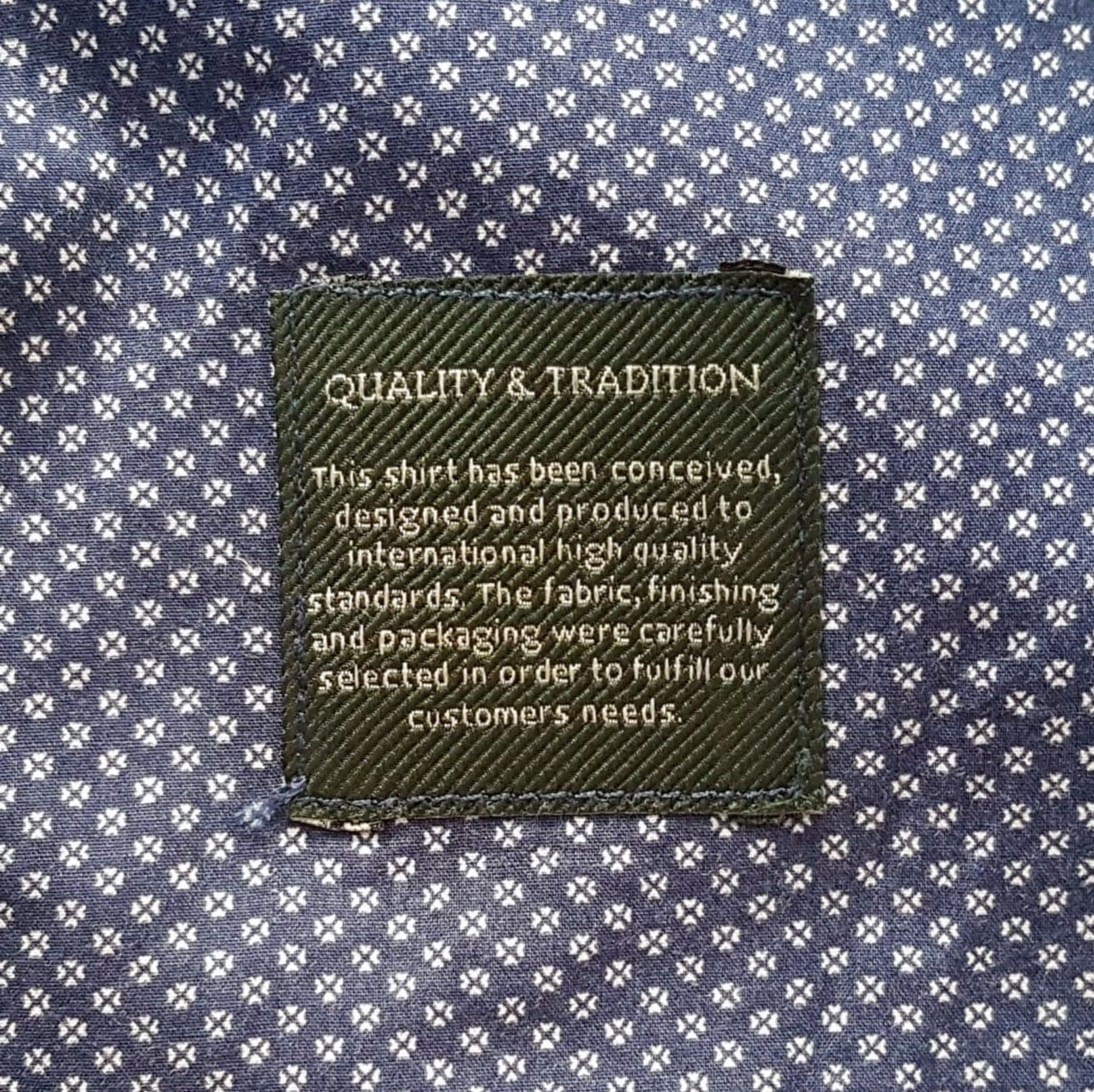 Scoor Brothers Original SACOOR Brothers Smart Dress Shirt, Navy Blue with Subtle Geometric Print, Slim Fit, Designer Long Sleeved Shirt, Cosmopolitan, MEDIUM 7 Buttons Long Sleeve Shirt, Luxury Lifestyle, Timeless Appeal, Urban Style, Sophistication, Cult Street Fashion - Photo 6