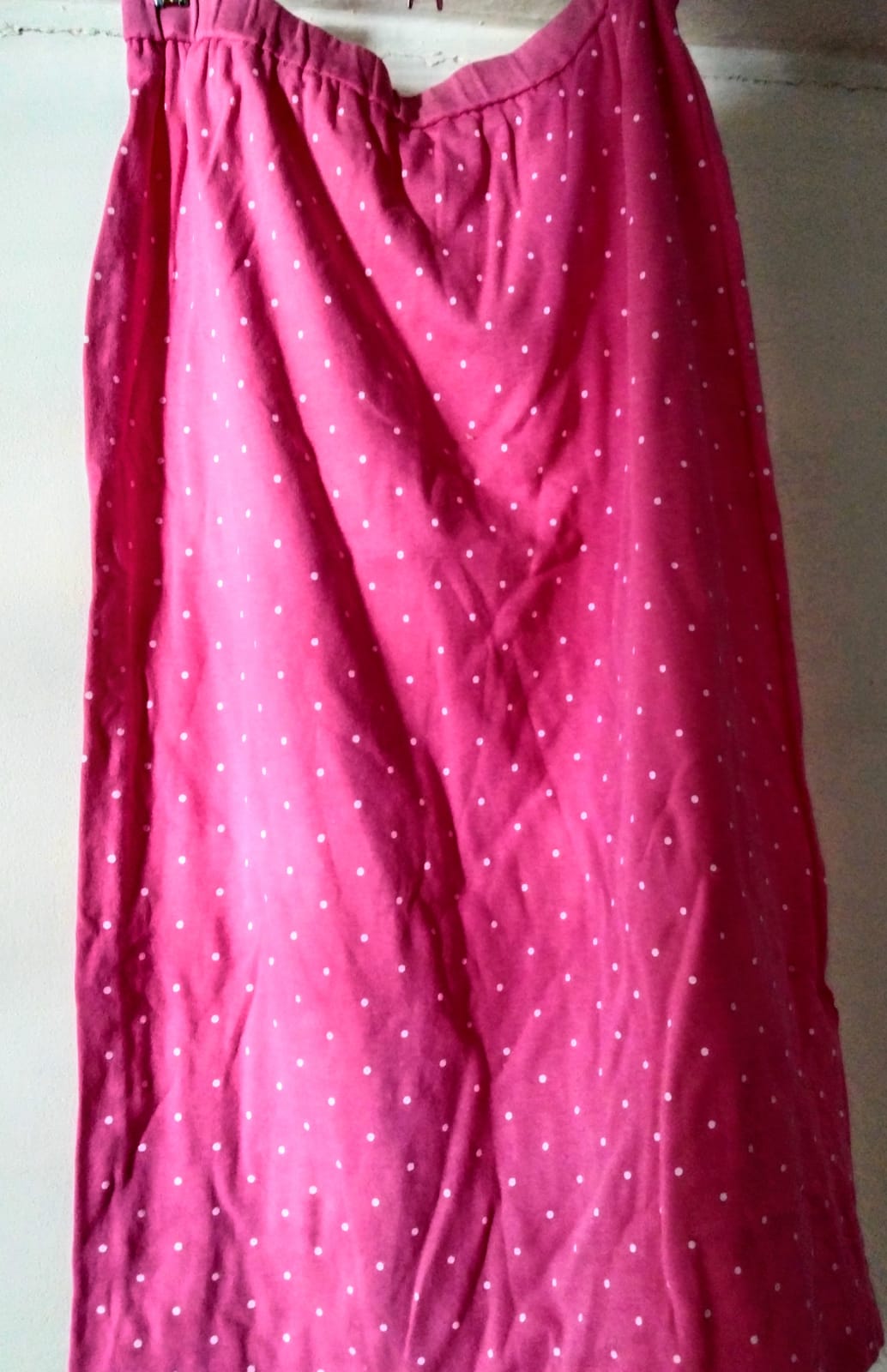 Pink Polka Dot Midi Skirt