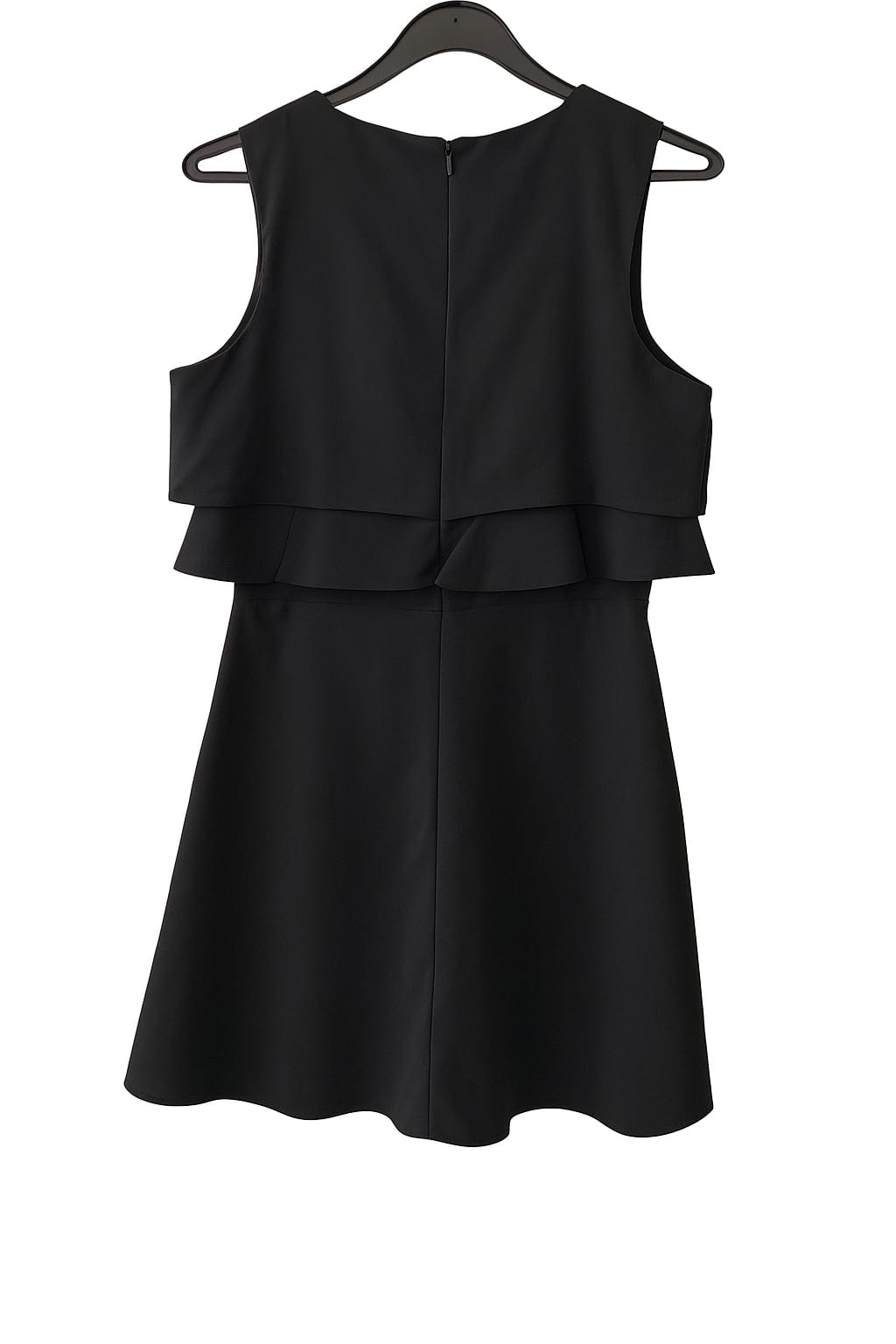 Fashion Paris Black Sleeveless Dress With Frilly Pleat Design and Mesh Panel (UK M / EUR 38) - Photo 4