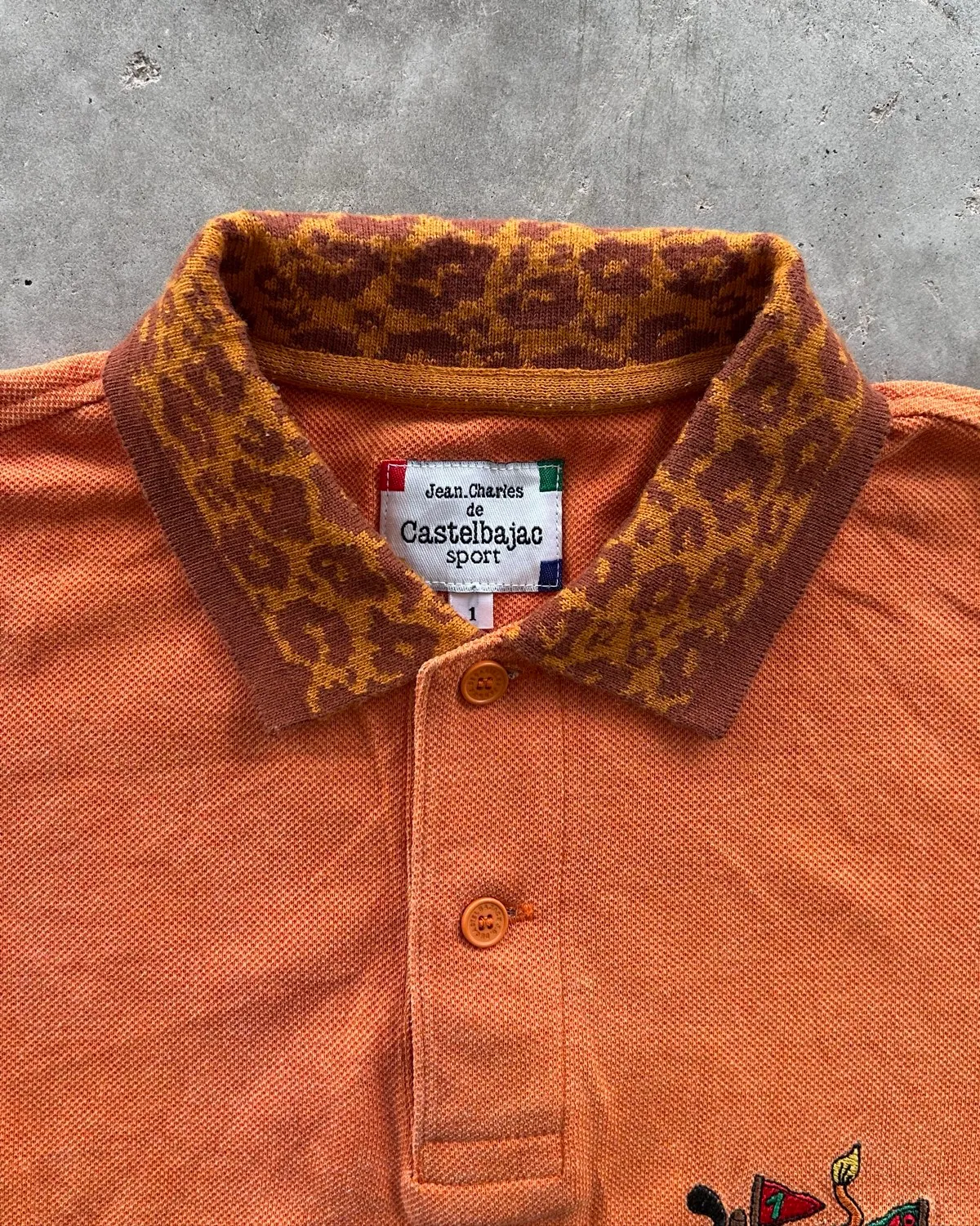 Jean Charles Castlebajac Retro Orange Crest Polo Shirt - Photo 3