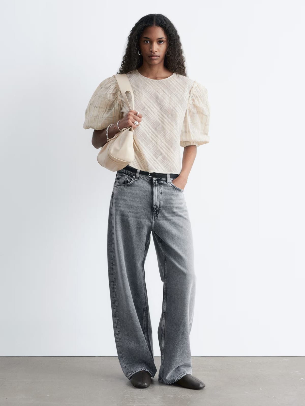 & Other Stories & Other Stories - Plaid Puff Sleeve Blouse - Photo 2