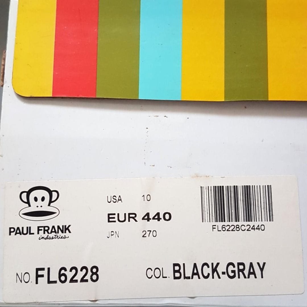 Paul Frank Original PAUL FRANK Designer Sneakers, Cool Black Gray Shoes, Cosmopolitan, Continental, US 10, UK 9, EU 44, JP 270, Trendy MONKEY Logo, Sleek Model, Sophistication, Timeless Appeal, Streetwise, Pop Culture, Hip Hop, Rock Star, Cult Street Fashion - Photo 5