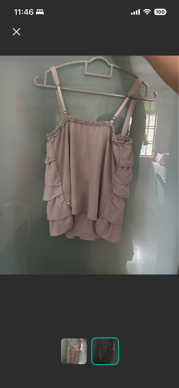 Hollister Hollister Light Grey Ruffle Tank Top (XS) - Cute & Stylish - Photo 2