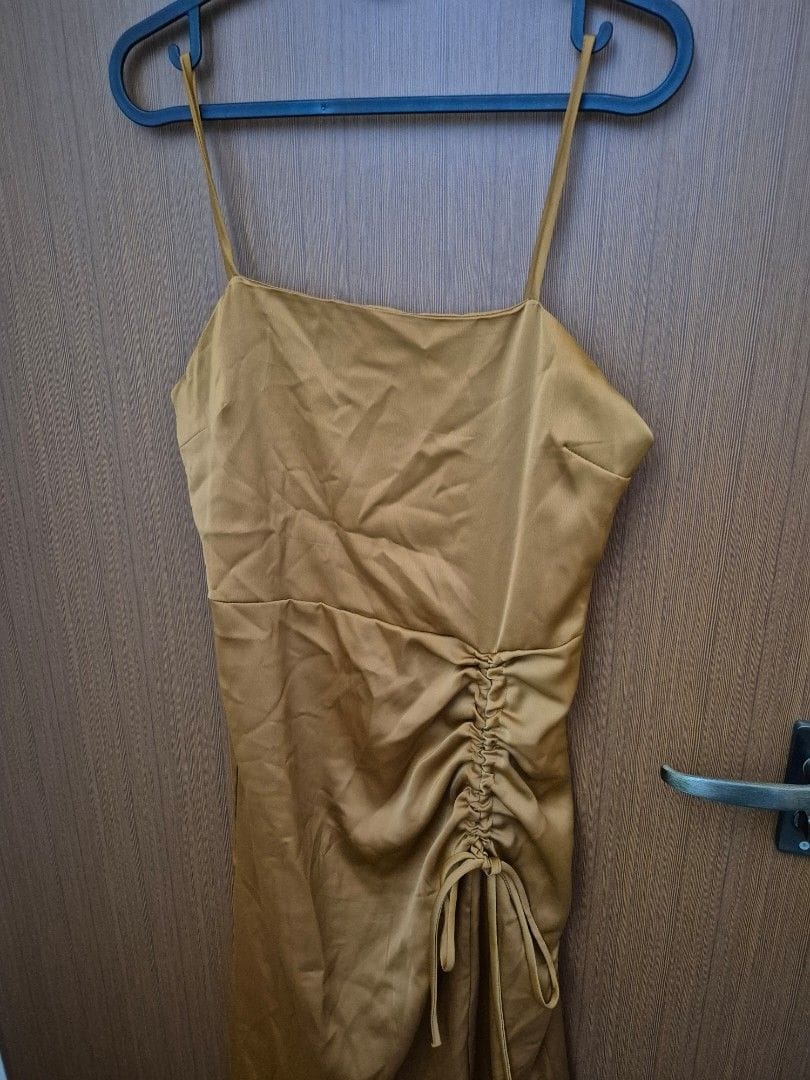 The Editor's Market Mustard Spaghetti Strap Dress - Editor's Market (Size S) - Photo 2