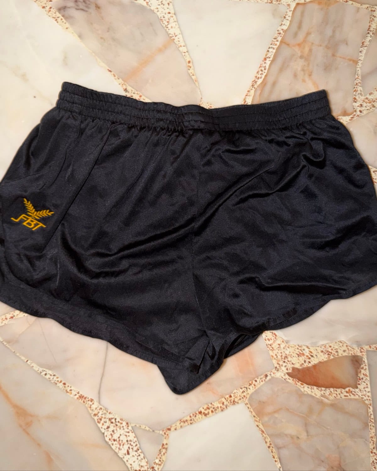 classic black FBT sports workout activewear shorts