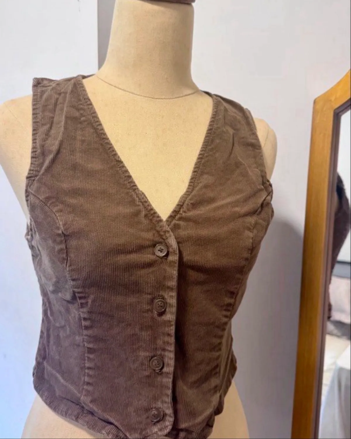 Vintage Corduroy Button-Up Vest
