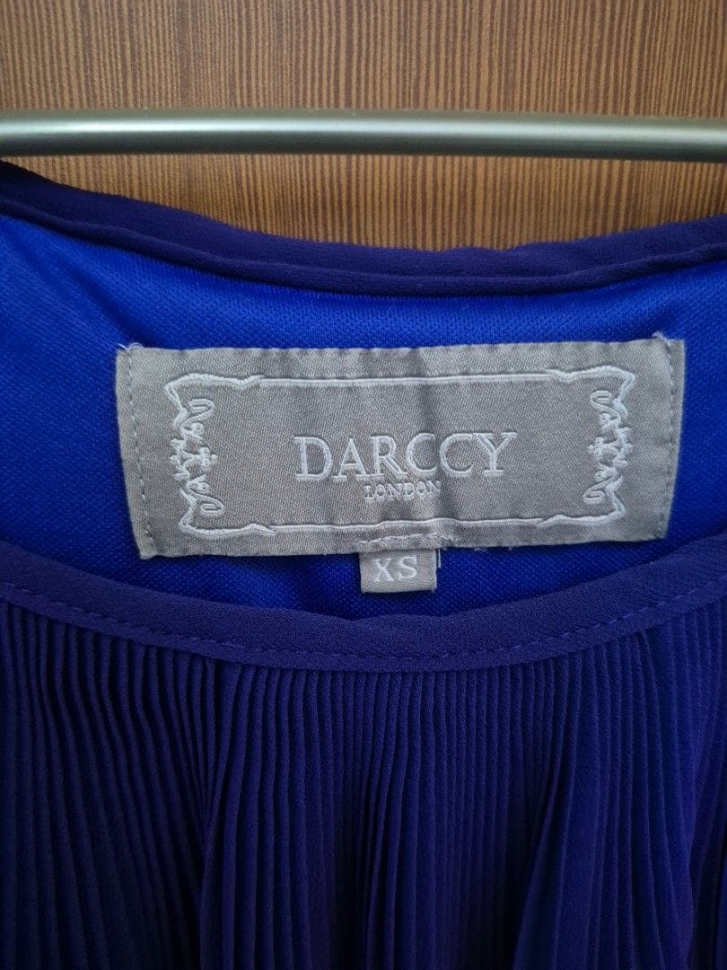 Darcccey London Darcccey London Blue Pleated Cold-Shoulder Dress - XS - Photo 5