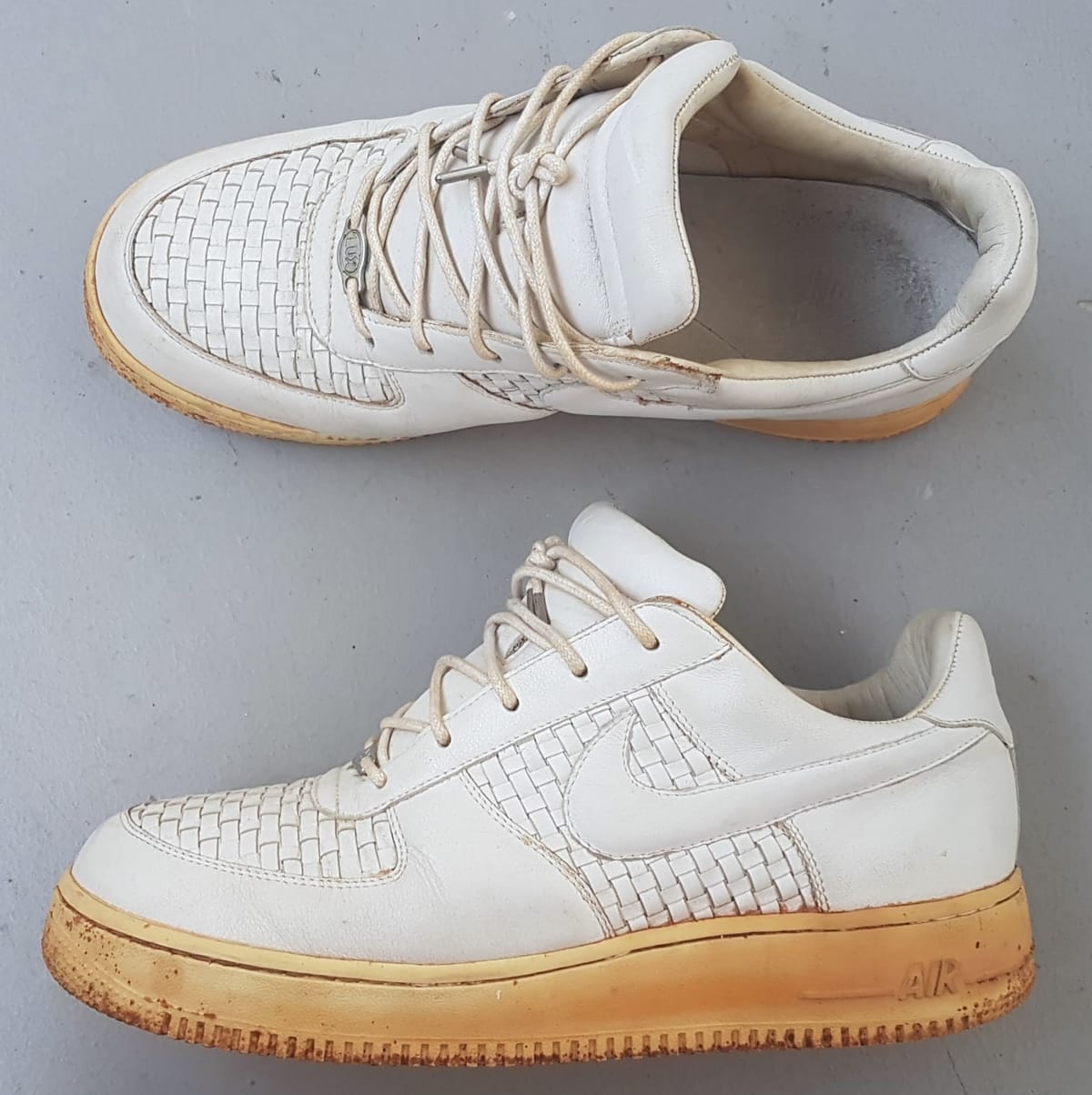 Nike Retro 2003 NIKE Air Force 1 Lux Low Woven Sneakers, Cool WHITE Italian Leather Shoes, Cosmopolitan, US 10, UK 9, EU 44.5, CM 28, Made in ITALY, Sleek AF1 Design, Sophistication, Timeless Appeal, Geek, Pop Culture, Hip Hop, Rock Star, Urban Style, Streetwise - Photo 5