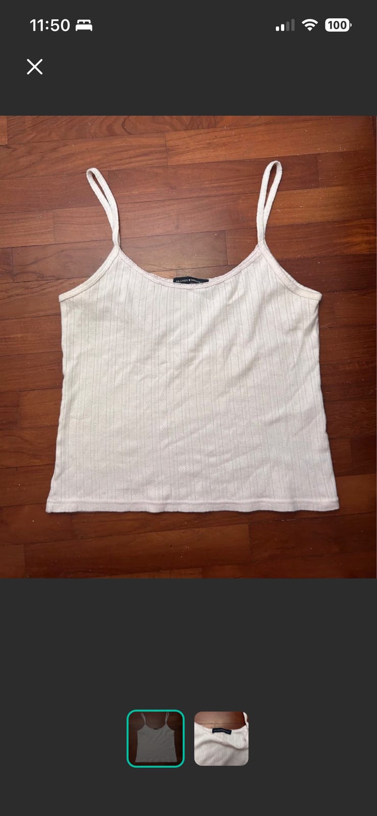 Brandy Melville Baby Pink Pointelle Cami Tank Top