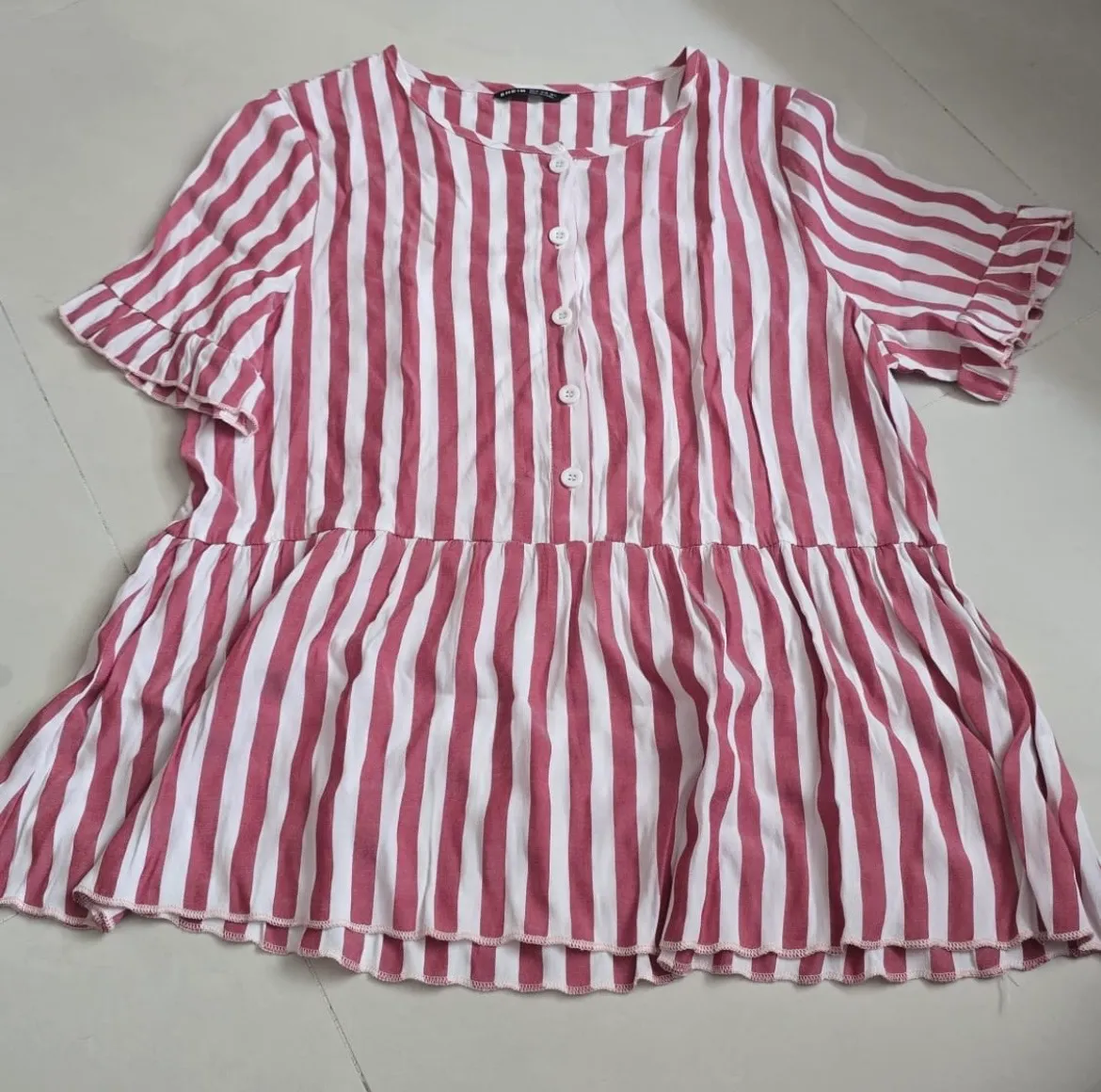 Chic Striped Peplum Blouse