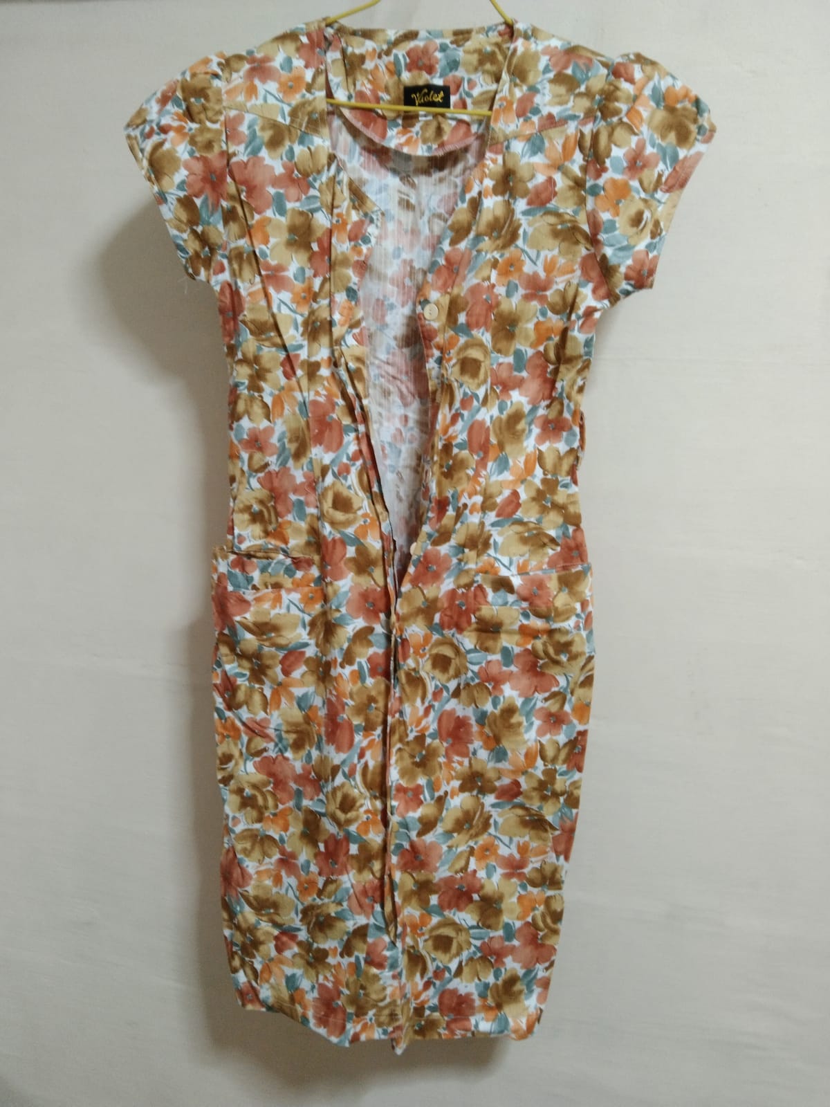 Velvet Floral Button-Down Midi Dress