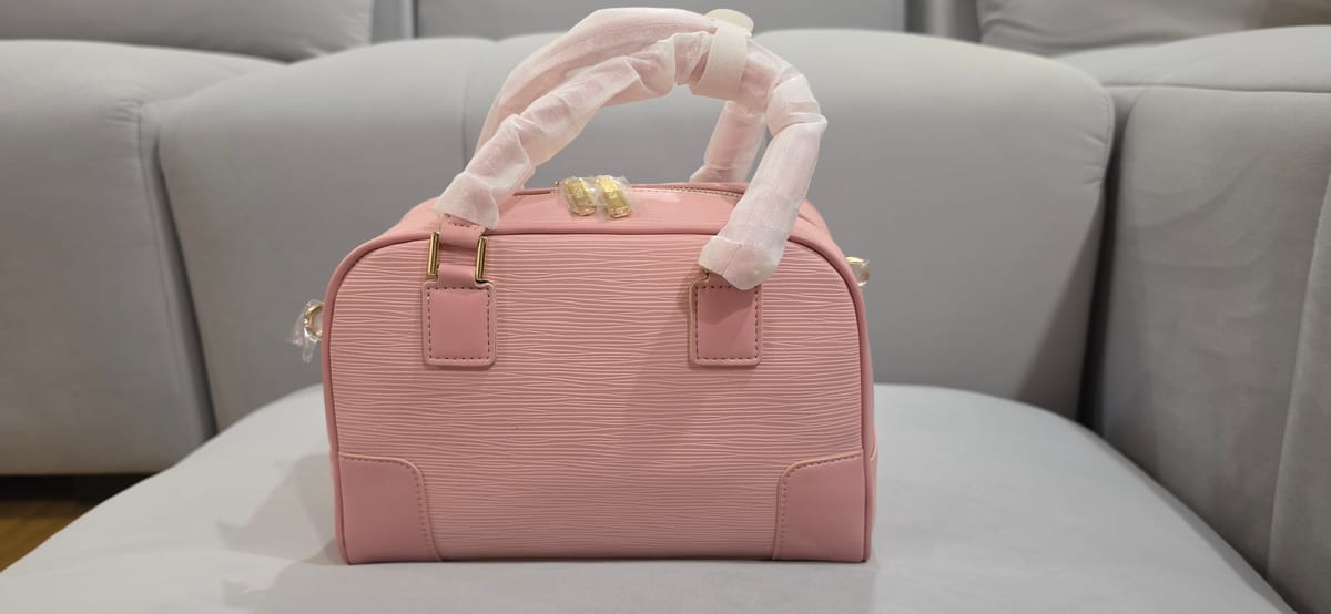 CFOB Cute Pink Handbag with Luxe Gold Details