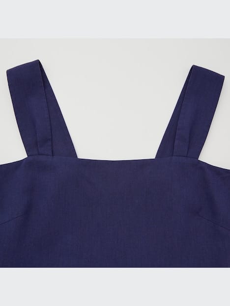 Uniqlo Uniqlo Linen Blend Sleeveless Shirring Dress - Off White - Photo 3