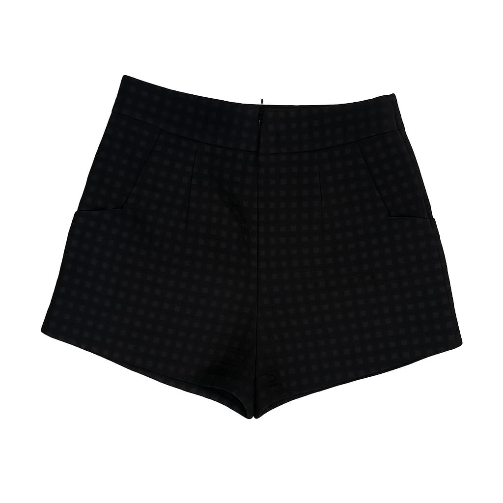 Chic Textured Black Shorts