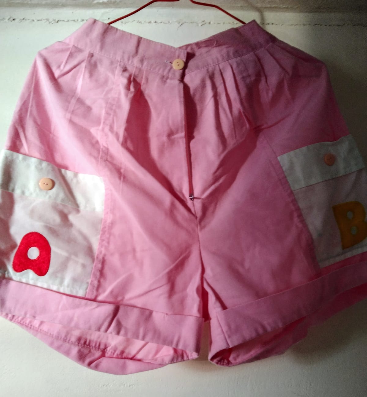Pink Alphabet Patch Detail Shorts