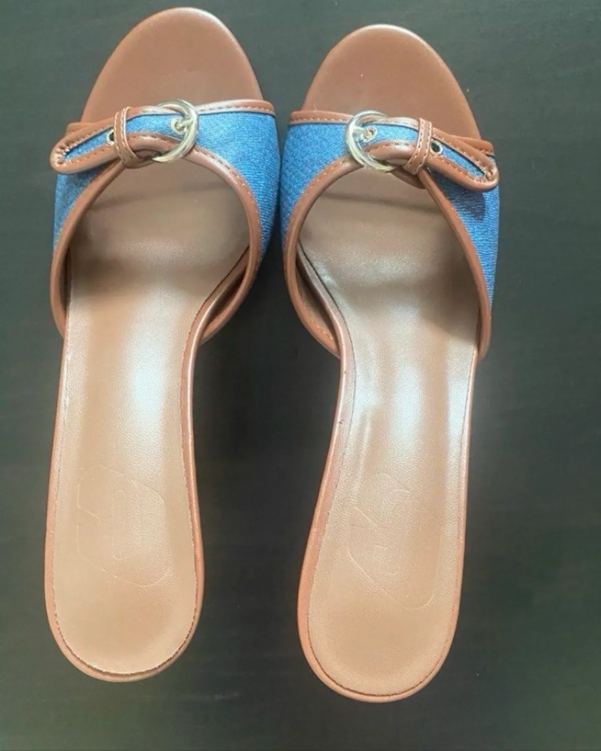 Denim & brown new heels