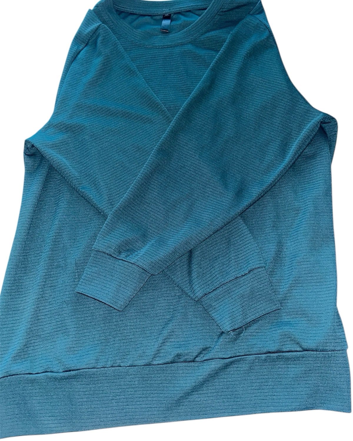 Teal Textured Knit Sweatshirt