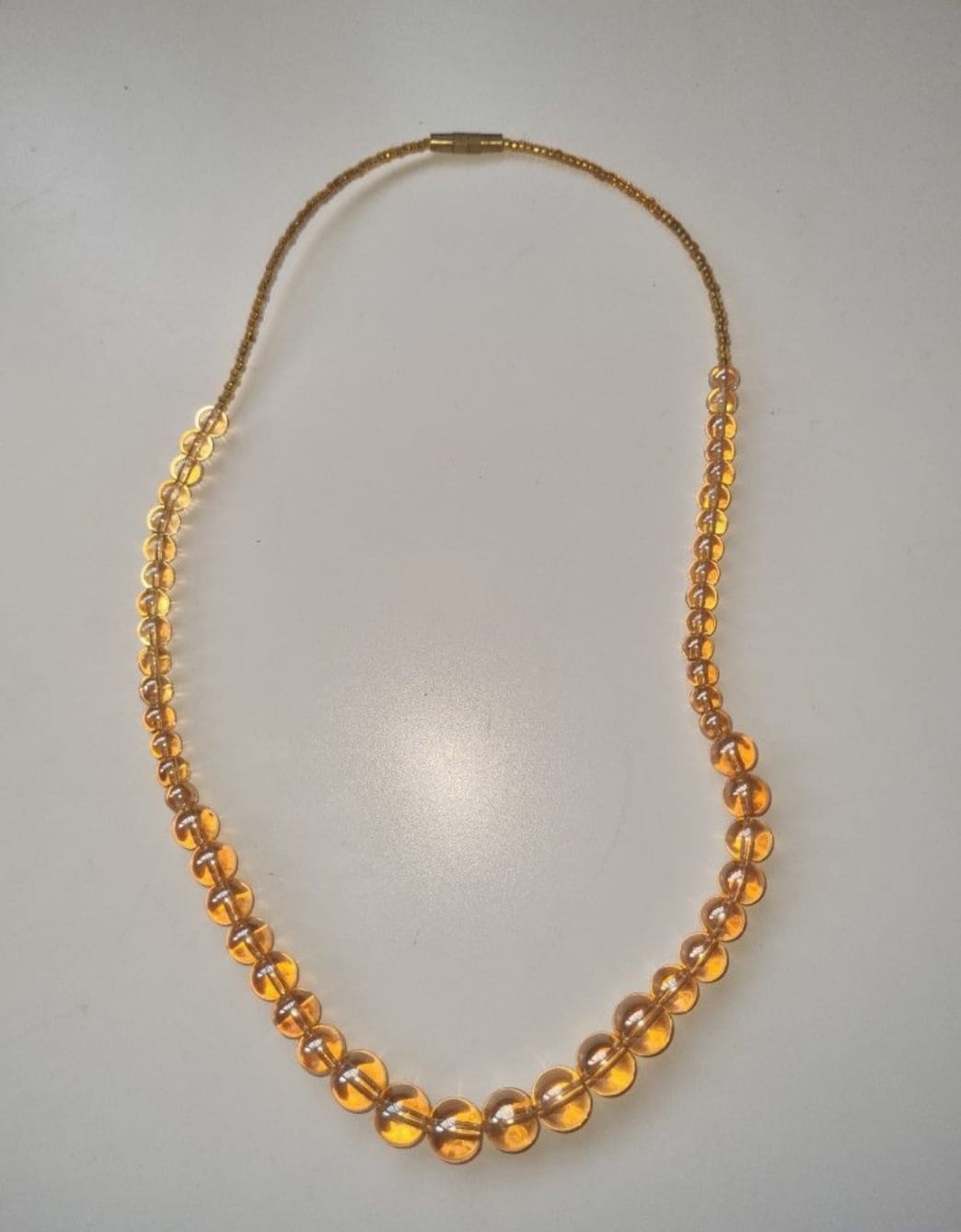 Amber Bead Necklace - Chic Vibes!