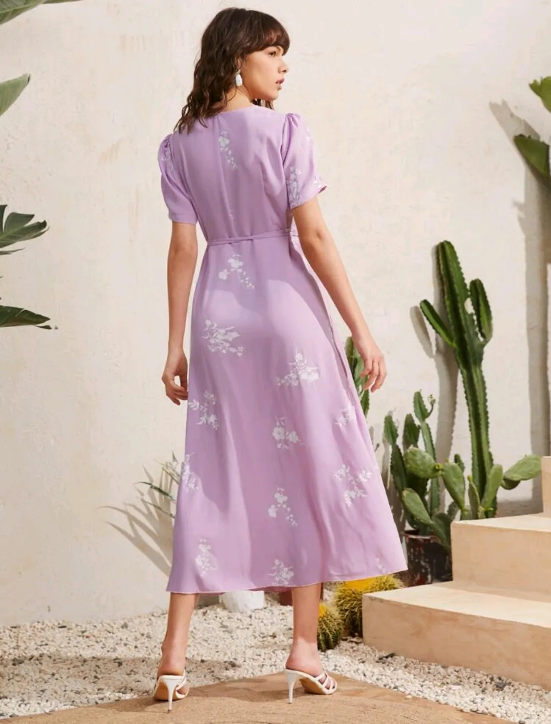 SHEIN  SHEIN Lavender Wrap Dress - Photo 3