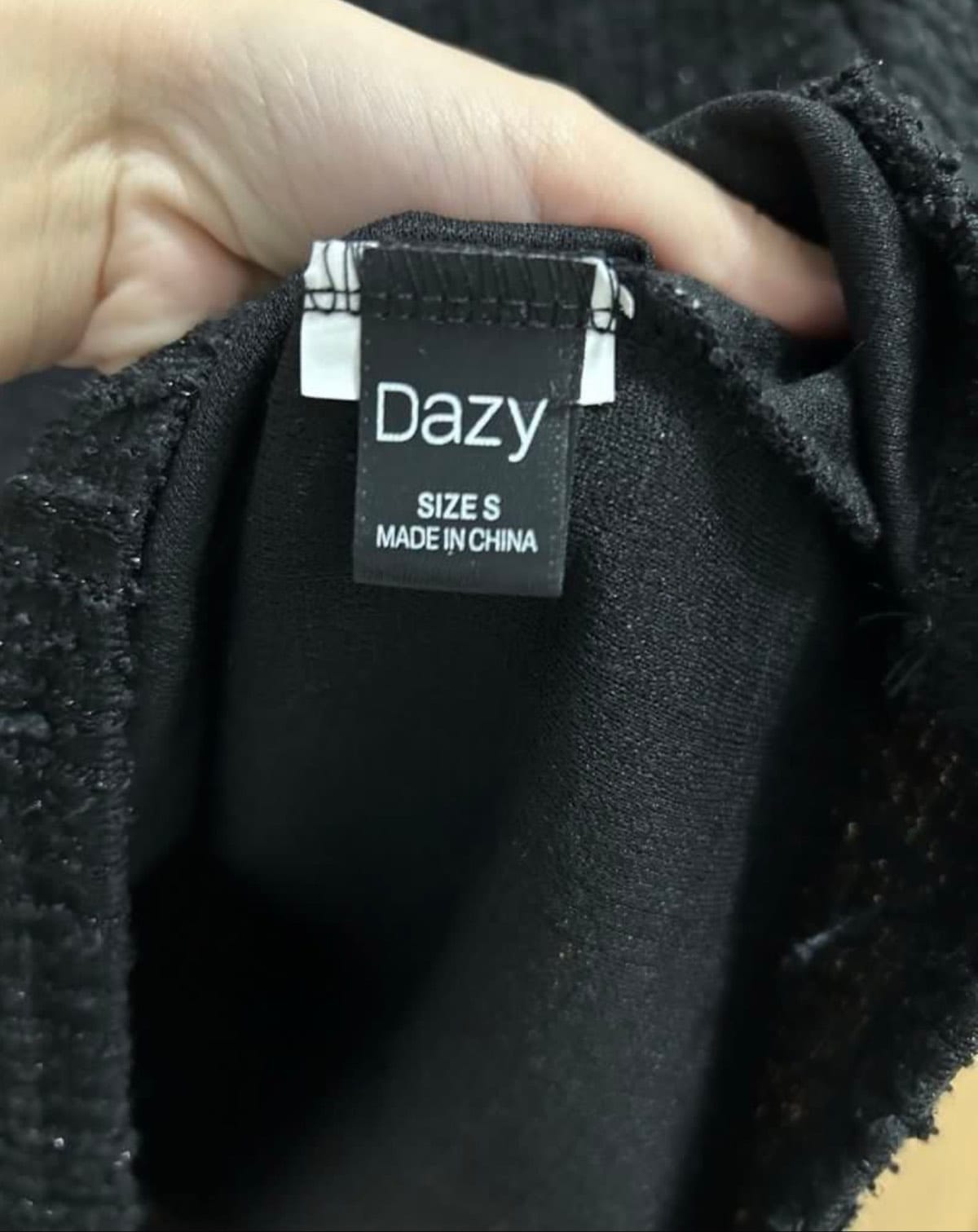 Shein Shein Dazy Ladies Black Textured Top - Photo 2