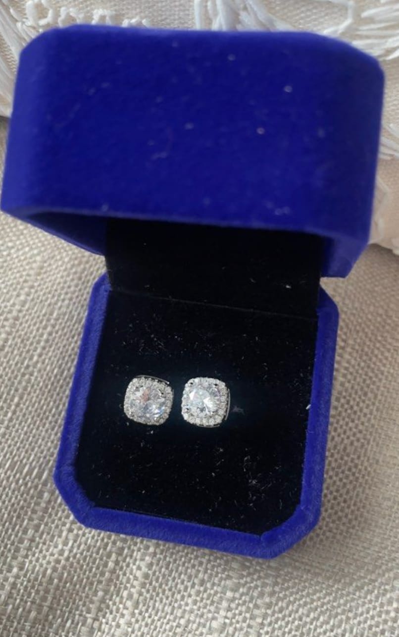 Sparkling Crystal Stud Earrings - Diamanté ear studs in a box