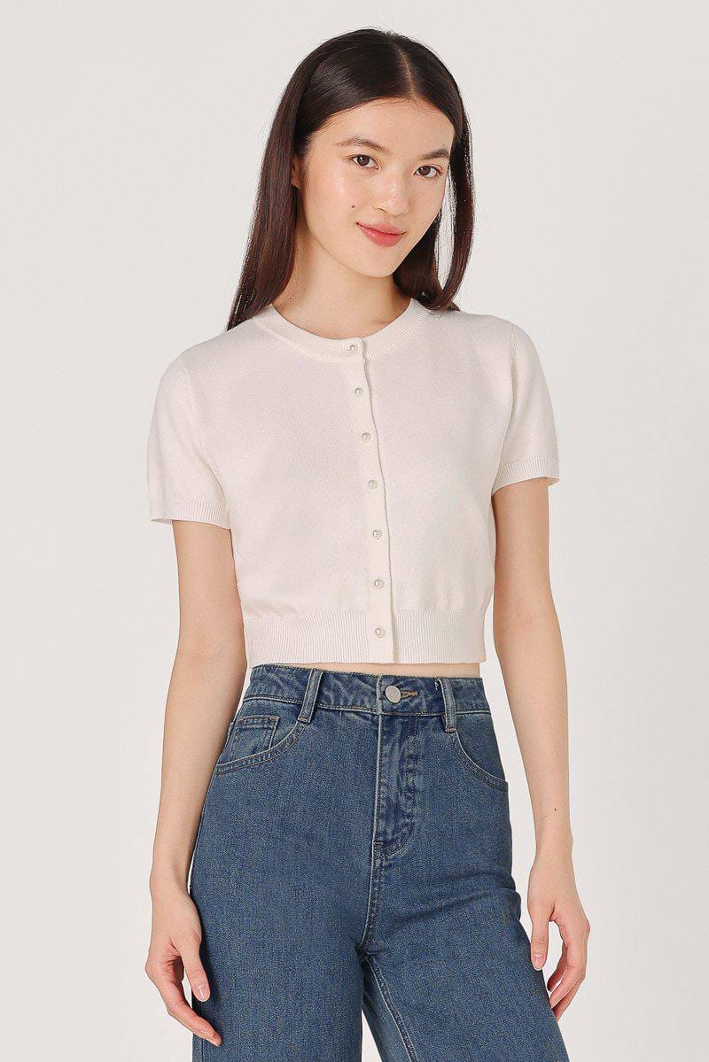 Lovet Ashlyn Pearl Buttons Knit Top - Photo 2