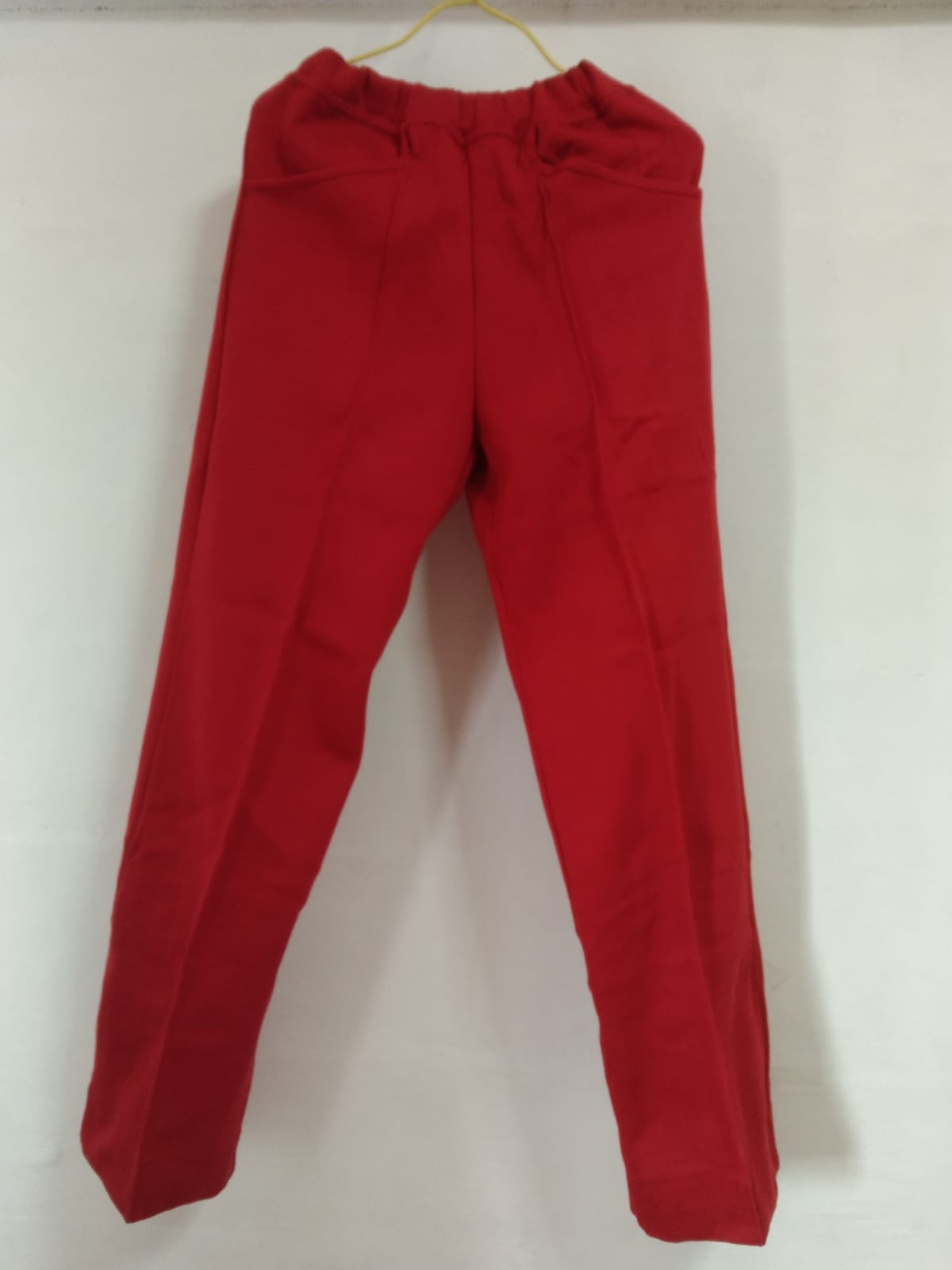Vibrant Red Casual Pants